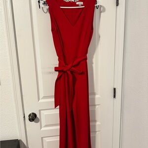 Red Calvin Klein Sleeveless Jumpsuit